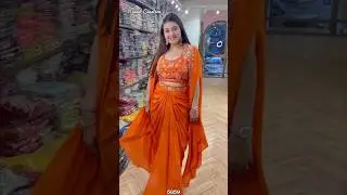 Crop top Dhoti with Shrug✨ Orange Indo Western Dress #shorts #trending #outfitideas @Navnitcreation