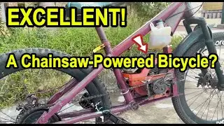 Mechanical innovation - Bicycle accelerates incredibly fast with a chainsaw engine!