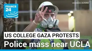 Police mass near UCLA pro-Palestinian protest camp, a day after violent clashes &bull; FRANCE 24