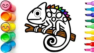 How to Draw a Colorful Chameleon | Easy Step by Step Tutorial