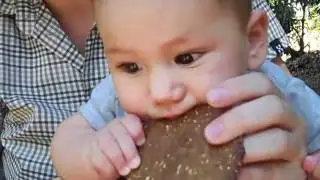 Christine and Henrik eating Maya Nut