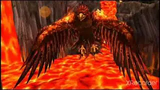 Beast Quest : Defeating Epos the Flame Bird for the second time after an ambush.