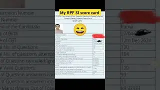 My RPF SI score card| Qualified for PET 😘 #rpf #rpf_si #rpf_si_result