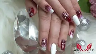 Burgundy Winter Nail Deisgn