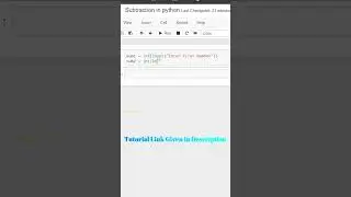 Subtraction of Two Numbers Input by User Python 
