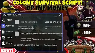 Latest Roblox Colony Survival🧟&zwj;♂️ Hack✨ Inf Money🔥,Bring & Kill Mobs😎,Troll Server+More Keyless