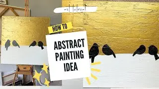 Abstract bird art / how to paint bird art on canvas / modern art tutorial