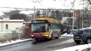 Trolejbusy Škoda 24tr a autobusy Karosa Citybus v zasněženém Zlíně | DSZO
