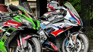 ZX-10R vs M1000RR - Carbon Fiber Showdown at Marine Drive | Zx10r Vlog #zx10r #m1000rr #carbonfiber