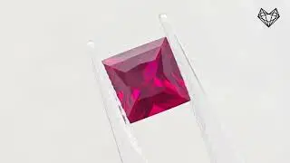 Princess cut lab grown ruby