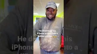 He destroyed his #iphone screen into a million pieces 😱😱😱 #shorts #apple #iphone13 #ios #android