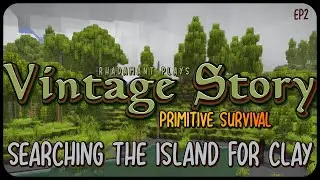 Searching The Island for Clay in Vintage Story Primitive Survival - Surviving Wilderness // EP2