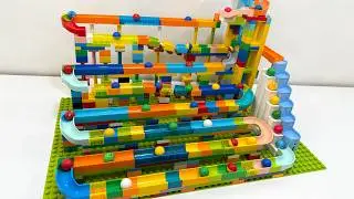 LEGO Duplo Marble Run ASMR Race | Long Wave Track & Elevators