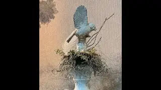 French Country Bird Feeder Made From Thrifted Treasures