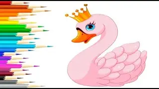HOW TO DRAW A CUTE SWAN? @babycolor2505 #drawing #howtodraw #easy #cuteswan