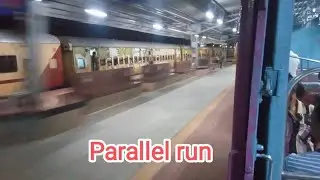 Parallel Run Between Hazarduari Express and Local Train(Kalyani Simanta Local)