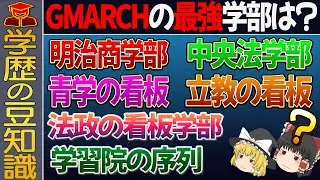 【学部別】GMARCHの序列を偏差値・W合格・ブランドから決めてみた【ゆっくり解説】
