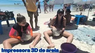 Desafio da impressora 3D de areia na praia 🏖️