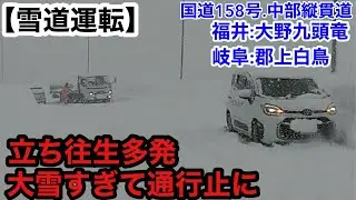 【雪道運転】寒波！立ち往生多発！通行止！国道158号.中部縦貫道福井県大野九頭竜→岐阜県郡上白鳥20260124