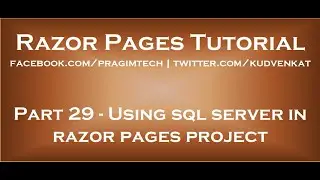 Using sql server in razor pages project