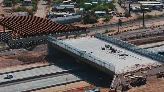 Arizona i10 Sunset Rd Bridge Construction | Southwest Drone Tech | Civil Engineering Drone Footage