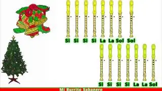 Mi Burrito Sabanero en Flauta Dulce con Notas