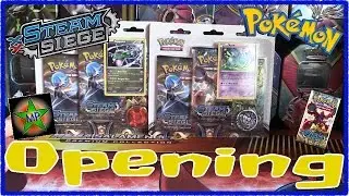 Pokemon TCG: Steam Siege: Opening Two Triple Pack Blisters (Azelf & Rayquaza)