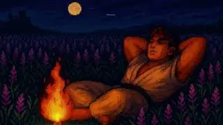 Relaxing with Ryu | Ambient Fire | Street Fighter Pixel Art