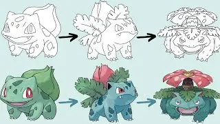 Como Desenhar O POKÉMON BULBASAUR IVYSAUR VENUSAUR ! | Pokemon Evolution
