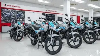 &laquo;Мотоцикл Hero Splendor 115cc 2026 года выпуска, серебристо-неоново-синий дизайн &ndash; новый стиль, м...