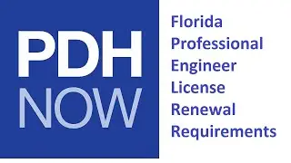 Short video about Florida 2020 Professional Engineer license renewal and continuing education.