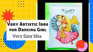 How to Draw a Dancing Girl Easy/नृत्य करती हुई लड़की का चित्र बनाने का आसान तरीका#diy #dancinggirl