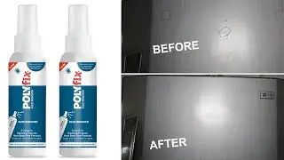 Remove Sticker Adhesive marks from Refrigerator using Polyfix Glue Remover