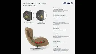 Nouhaus NOU Campo Heated Massage Chair &ndash; Full Body Zero-Gravity Recliner, 3D Massage