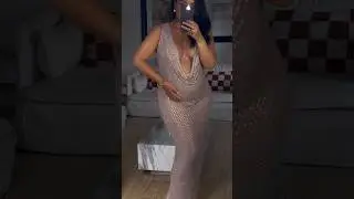🌸BABY MAMA🌸 wearing our Premium Nude Embellished Mesh Maxi Dress✨🫶