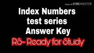 INdex Numbers test series ANSWER KEY for Rpsc ASO, Rsmssb Investigator
