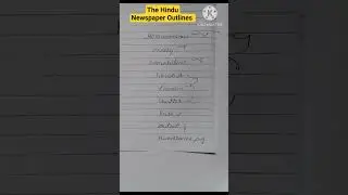The Hindu Newspaper Outlines # Viral # ytshorts