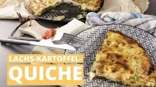 Kartoffel-Quiche mit Lachs und Spinat