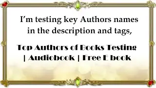Top Authors of Books Testing | Audiobook | Free E book