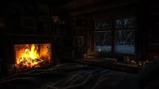 Cozy Winter Hideaway 🔥☕ Fireplace & Snow Cabin Ambience | Calm, Focus, and Deep Relaxation