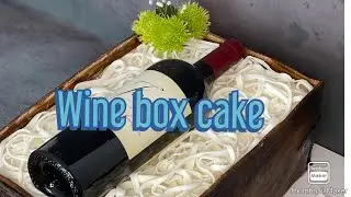 Wine box cake. Custom wine bottle birthday cake. Wooden box cake. Men birthday cake.