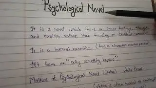 What is Psychological novel?