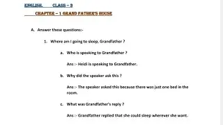Grandfather's House Class 3 | Question Answer | New Aster Advanced | Chapter 1 | #mahmadstudycircle
