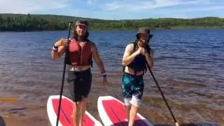 SUP Rentals Keweenaw Adventure Company Lake Day with staff Stand Up Paddle Board Copper Harbor