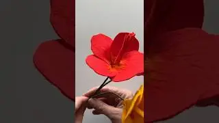 Hibiscus felt flower 🌺 #colorfulcraft #colorfulcrafts #diy #craft #feltdiy #flowers #feltflower