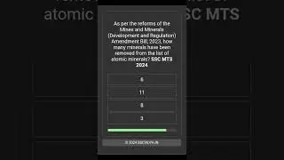 Amendment Bill, 2023, how many minerals removed from the list of atomic minerals? #ssc #ssccgl