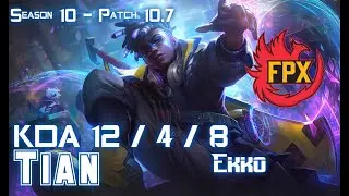 FPX Tian EKKO vs GRAVES Jungle - Patch 10.7 KR Ranked