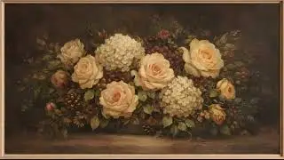 Elegant Floral Frame TV Art (3 Hours) | Vintage Oil Painting Ambience