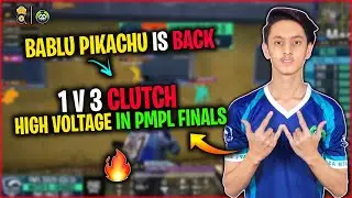BABLU PIKACHU 1V3 HIGH VOLTAGE 🔥 PMPL SA FINALS | @pikachugaming2898 IS BACK 1V3 CLUTCH IN PMPL FINALS