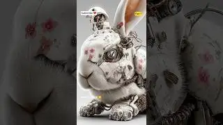 Futuristic Cyborg Rabbits: AI-Generated Digital Art & Design #midjourney #future #shorts